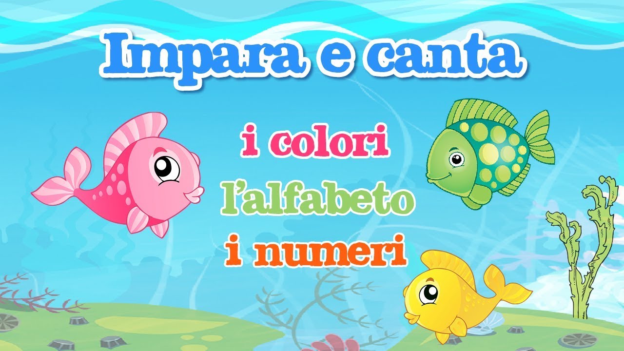 Impara con gli amici pesciolini i colori, l'alfabeto e i numeri - canzoni @Mela_Educational
