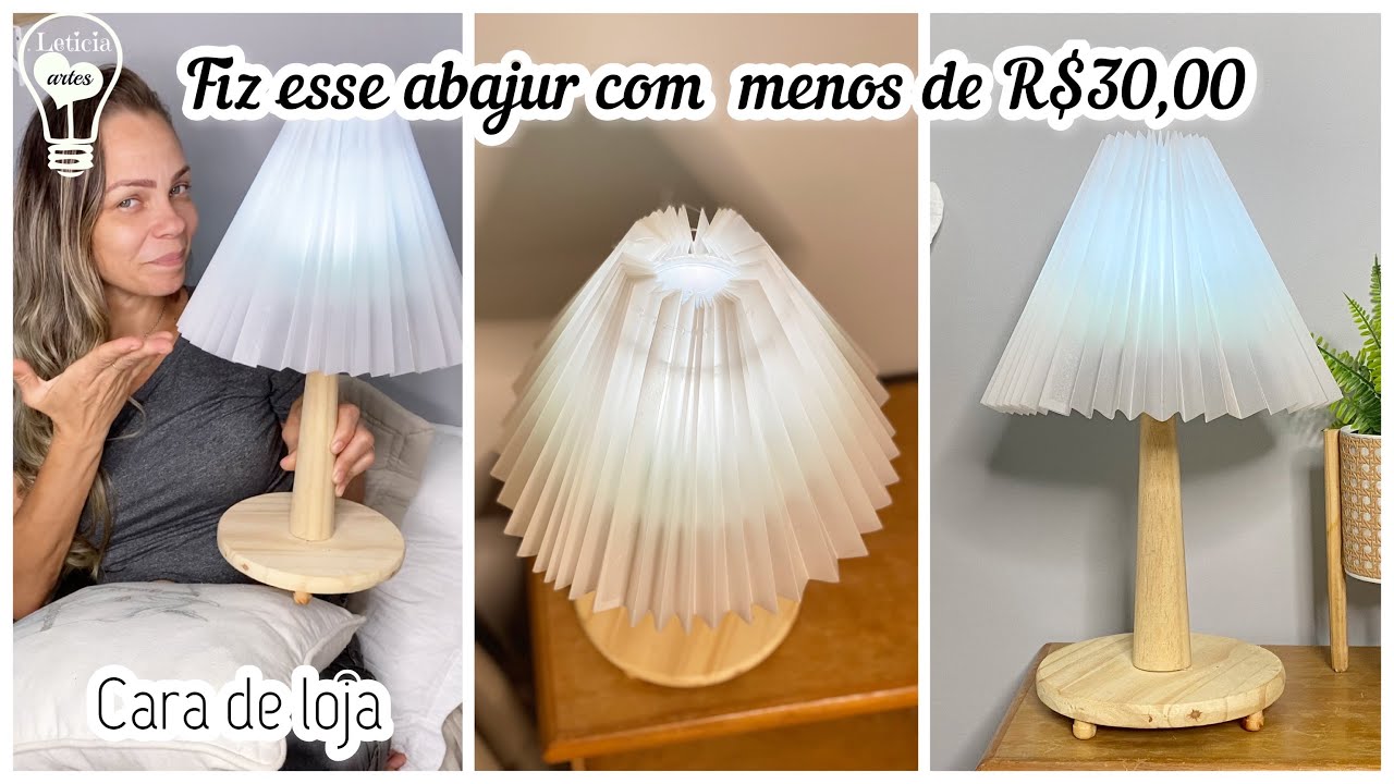 FAÇA VOCÊ MESMO ABAJUR COM CARA DE LOJA POR MENOS DE R$30,00🤩