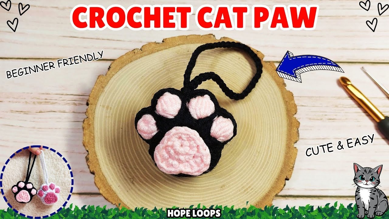 Cute Crochet Cat Paw 🐾🐈 | Easy Step by Step Tutorial | beginners friendly