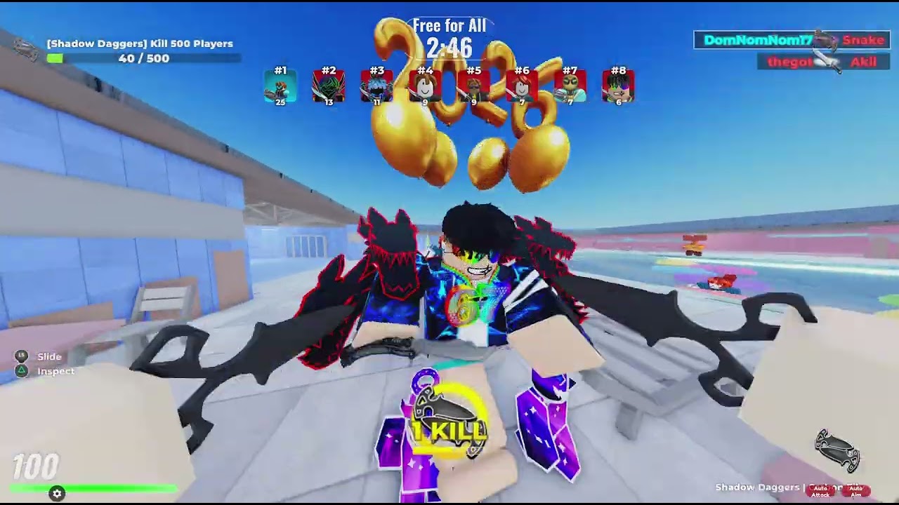 Playing roblox Knife Arena