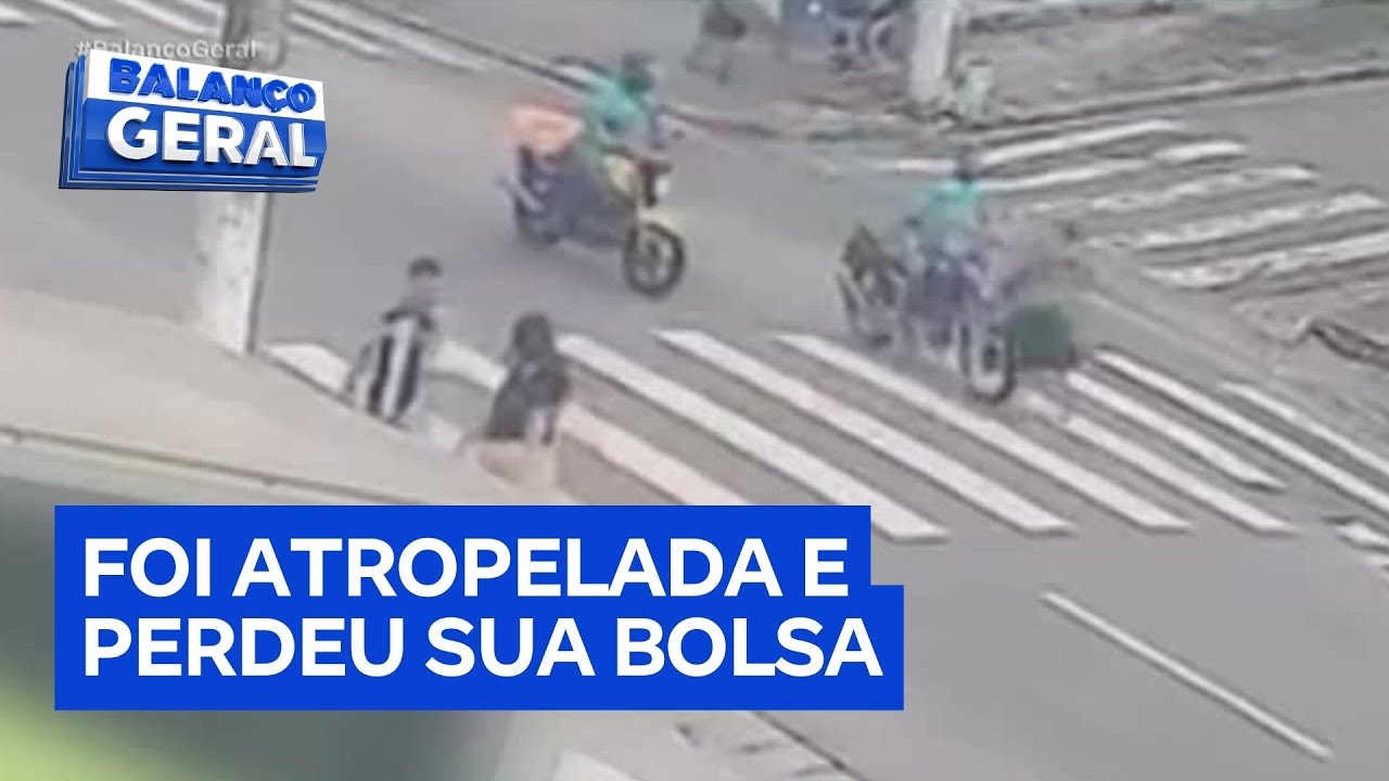 Motociclista atropela idosa na faixa de pedestres enquanto empinava moto e foge sem prestar socorro