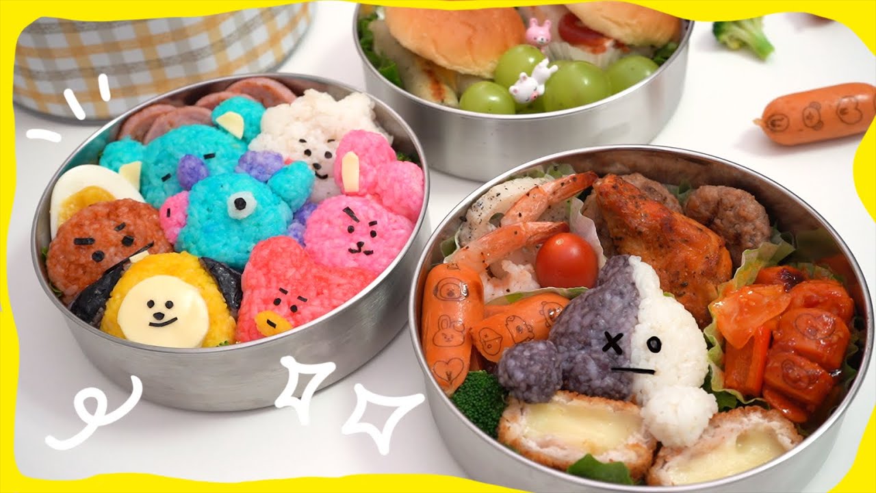 Как сделать ланч-бокс BT21 !🥩🍚🥦