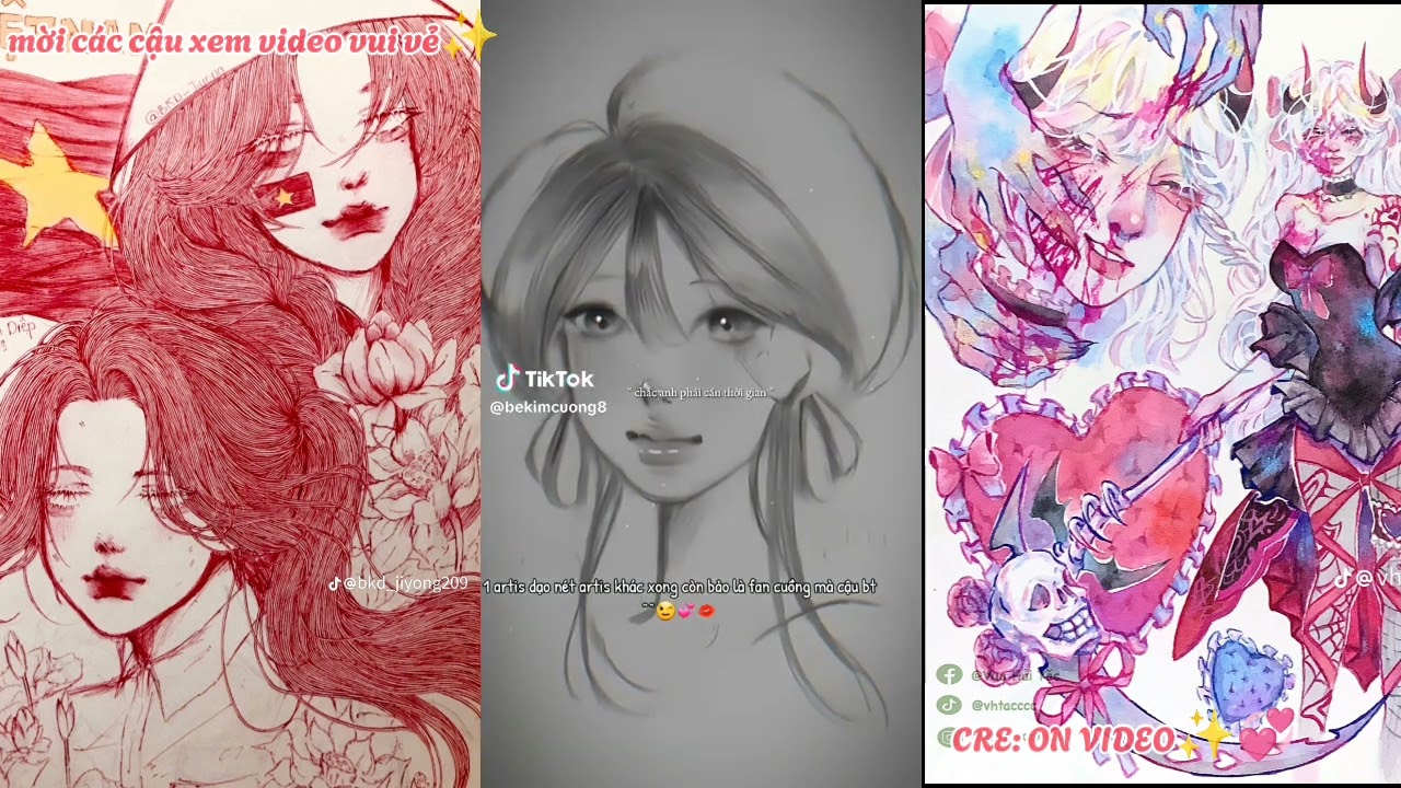 ✨🖌️Tổng hợp các video vẽ tranh của các đại thần🥀 VN ART🎨🖌️ #xuhuong #art #artvietnam  hellu mn👋