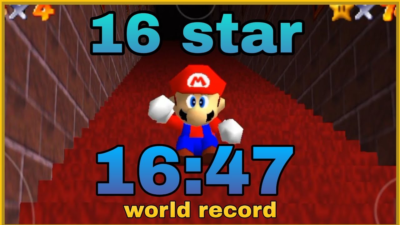 16:47 Super Mario 64 16 star speedrun (on android) [Former World Record]