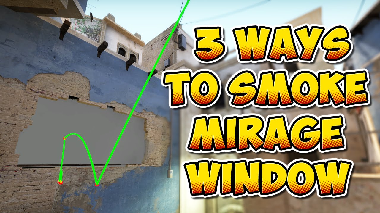 CS:GO - 3 Ways To Smoke Mirage Mid Window (2 from T-Spawn)