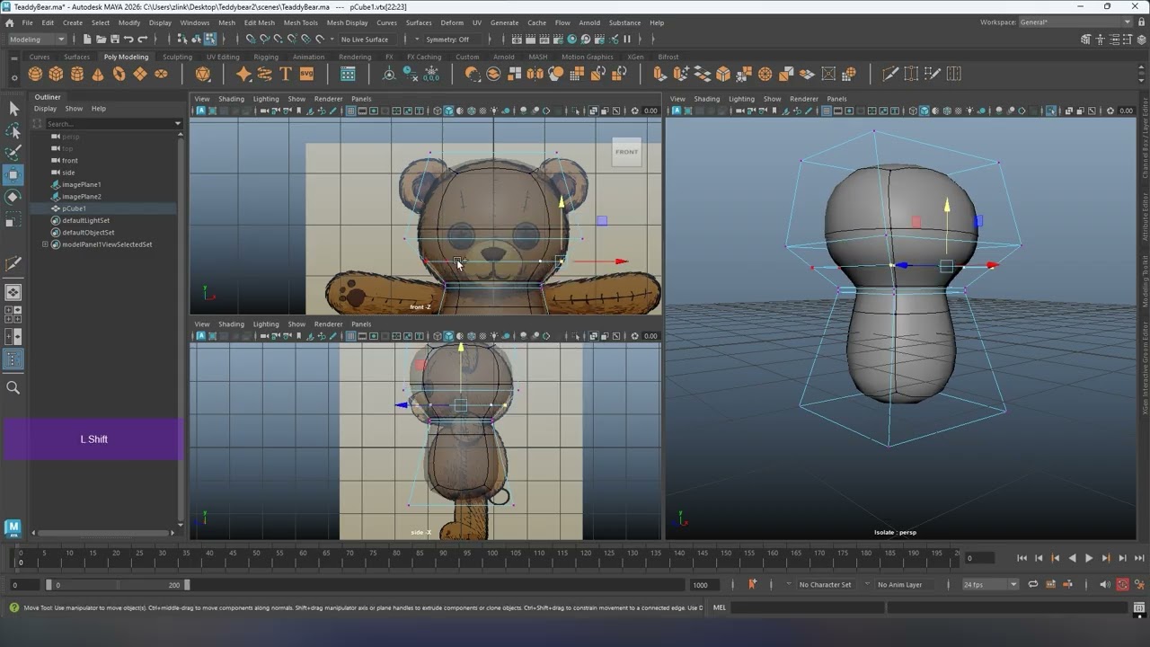 Modelado de Osito de peluche para filtro - Parte 1