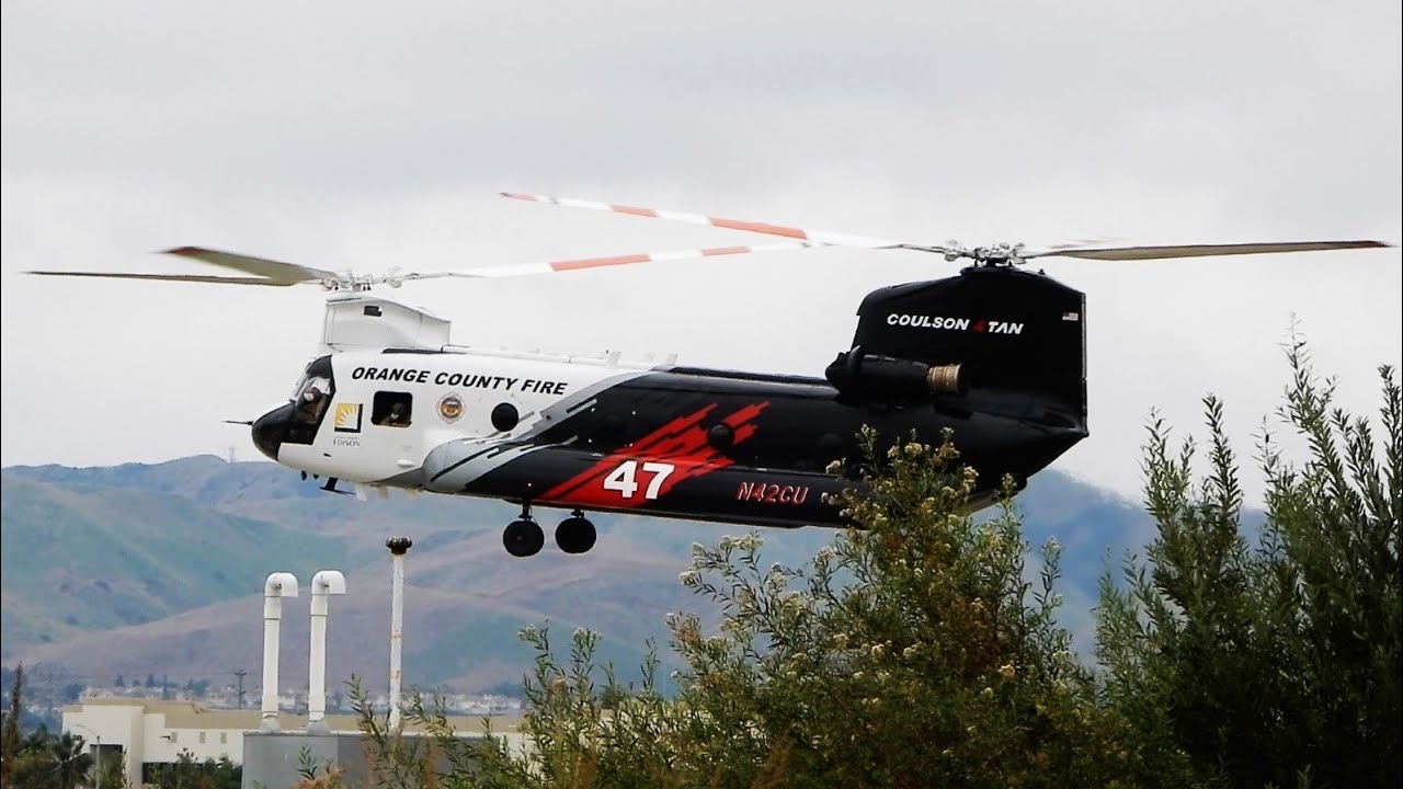 Coulson CH-47 Helitanker Chinook Orange County Fire Authority OCFA Helicopter Edison N42CU