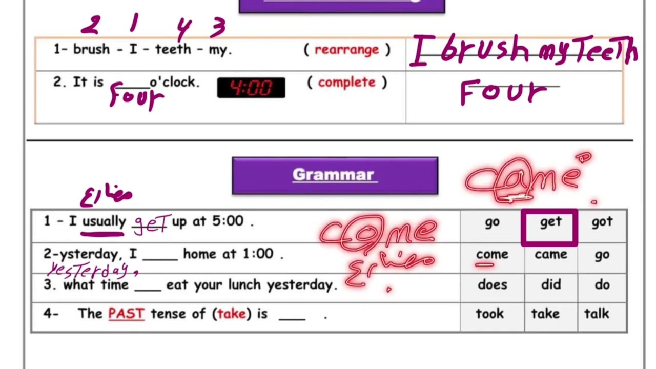 مراجعة اختبار انجليزي سادس منتصف الفصل الدراسي الثاني