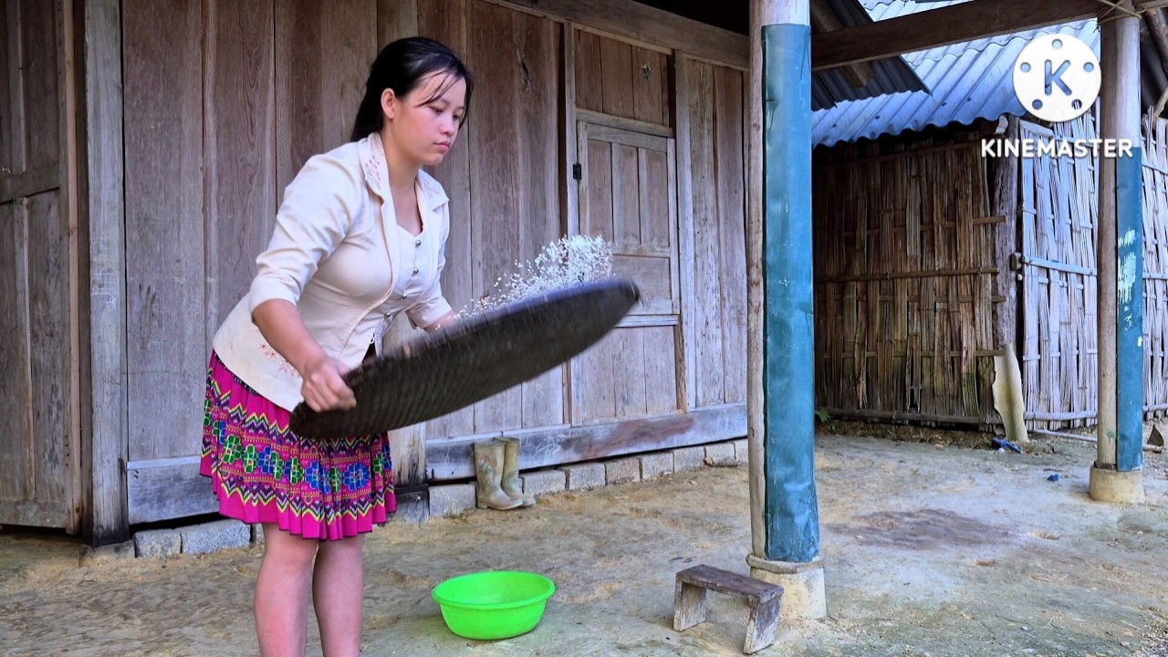 No One Helps Her… A Young Single Mother Carves a Wooden Pestle to Pound Rice and Survive | Episode 3