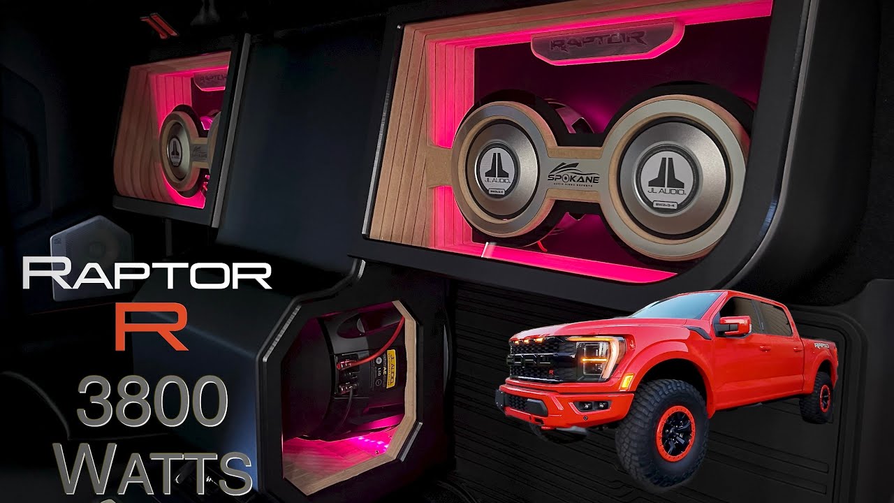 Ford Raptor R - 3800 Watt Audio System - 5 Subwoofers- 4 Amps - Crazy Subwoofer Enclosure