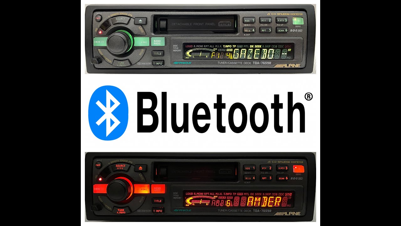 1990s High-End Alpine TDA-7659R Car Cassette Radio Player + Bluetooth