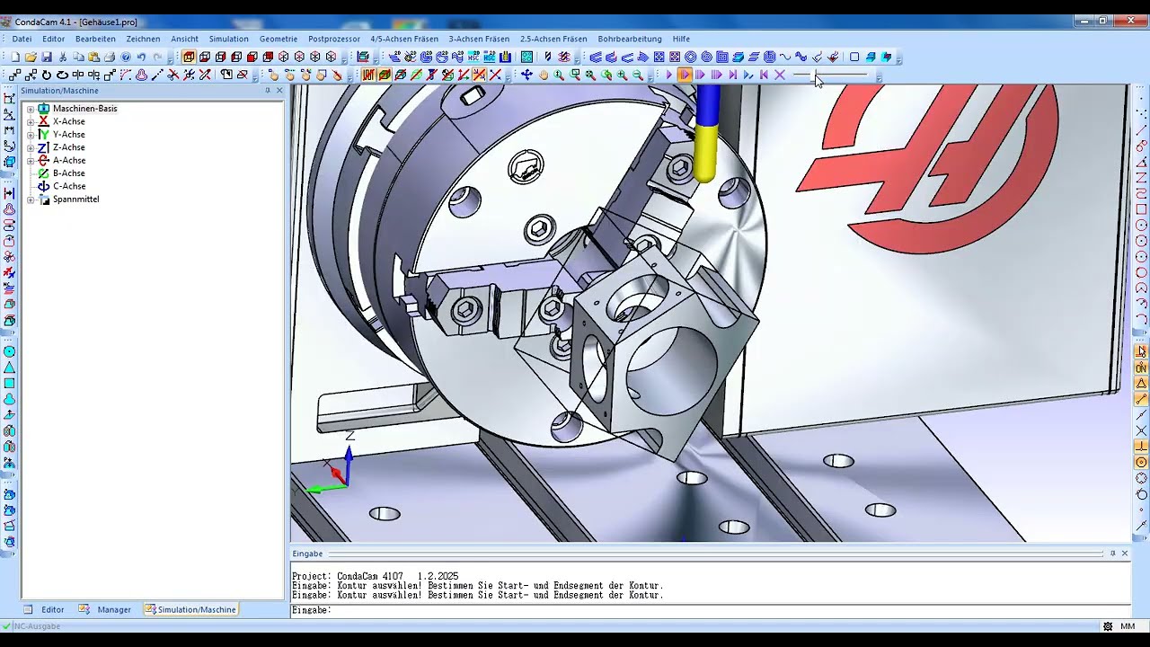 Integration einer HAAS VF 2YT 2SSYT  mit 4. Achse