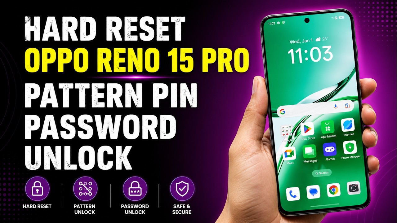 How To Hard Reset Oppo Reno15 Pro | Oppo Reno15 Pro Pattern Pin Password Unlock | Oppo Reno15 Pro