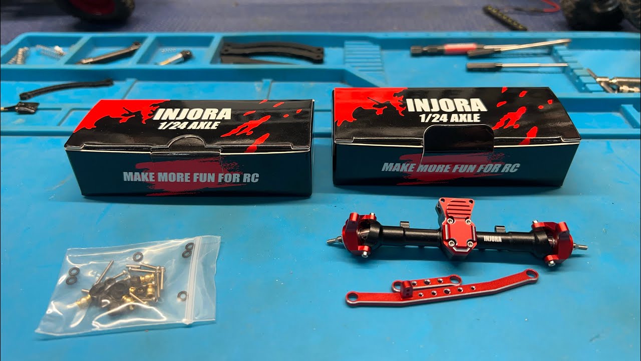 Injora SCX24 Plus 4mm extended axles! Aluminum axles,hex,steering links & overdrive installed?