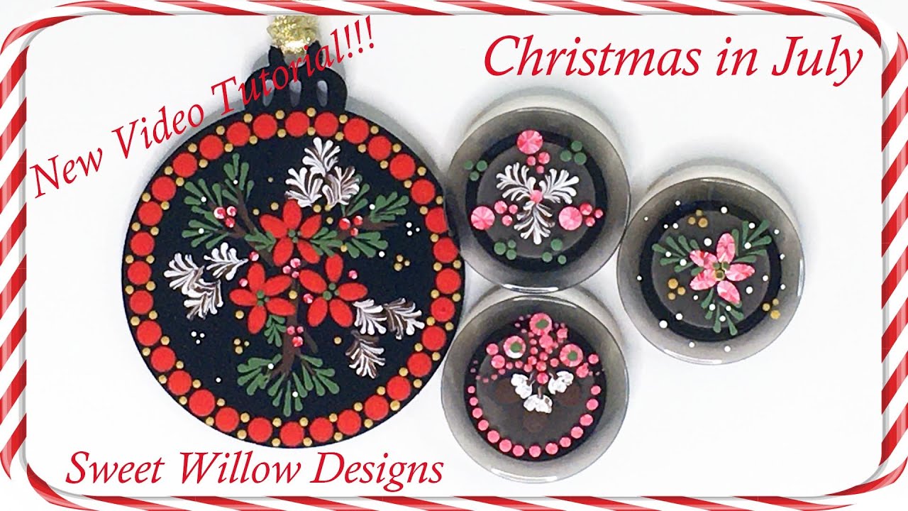 Как рисовать точечные мандалы #079 - Рождество в июле 2020 #sweetwillowdesigns #точечнаямандала #...