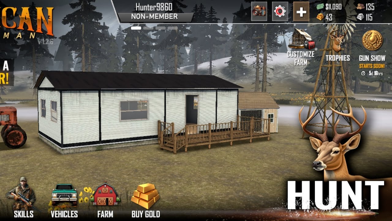 Hunting in snowfall with sniper 