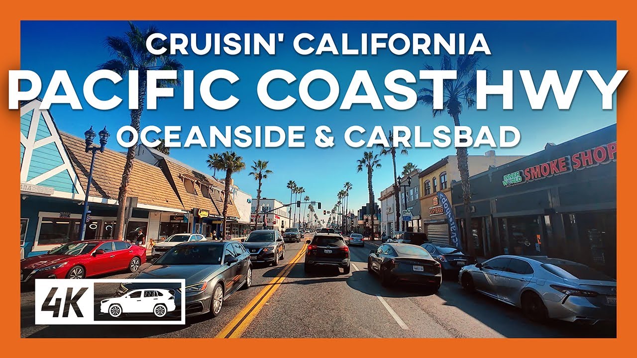 Driving Pacific Coast Highway - Oceanside to Carlsbad, California - Relaxing 4K Dashcam POV