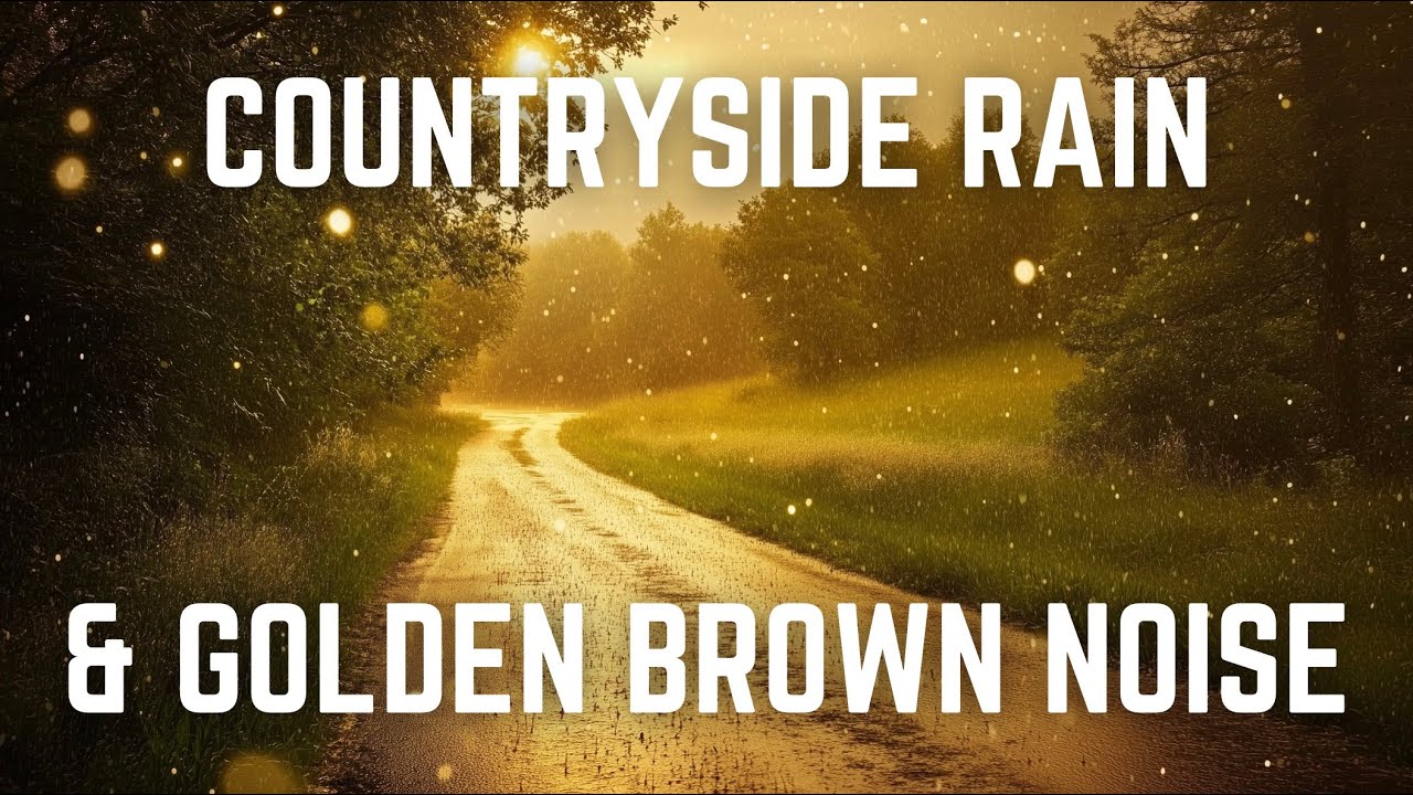 BINAURAL ENGLISH COUNTRYSIDE RAIN and GOLDEN BROWN NOISE | 12 Hours | Black Screen | No Midway Ads