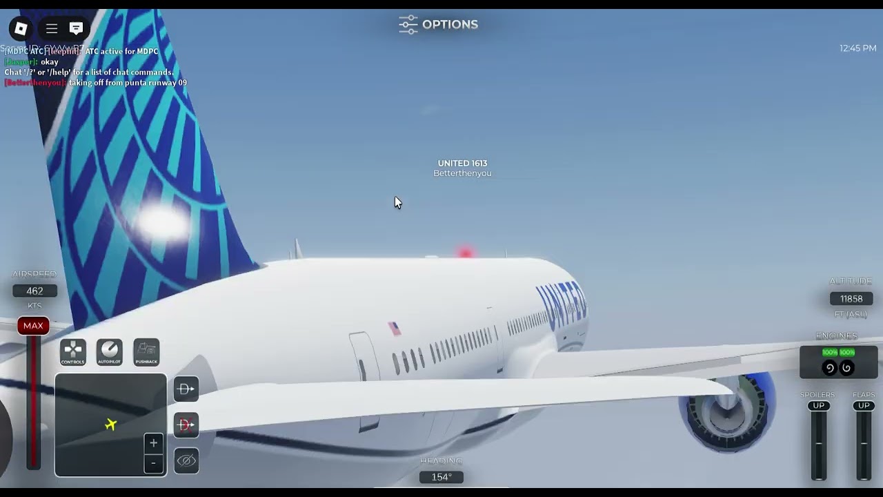 United Airlines at 14k feet