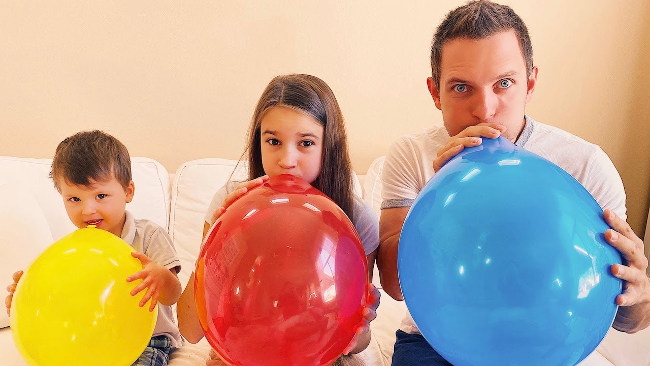 KIDS LEARNING COLORS with Daddy | BALLOONS | The Color Song