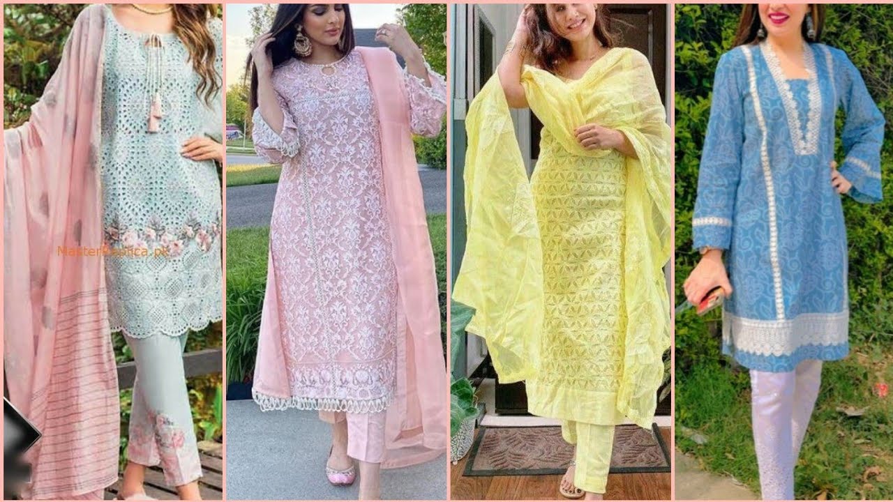 Beautiful Pure Lucknowi Chikankari suit designs Ideas 2022 &hearts;️ | Chicken Kari Kurti Suit Designs