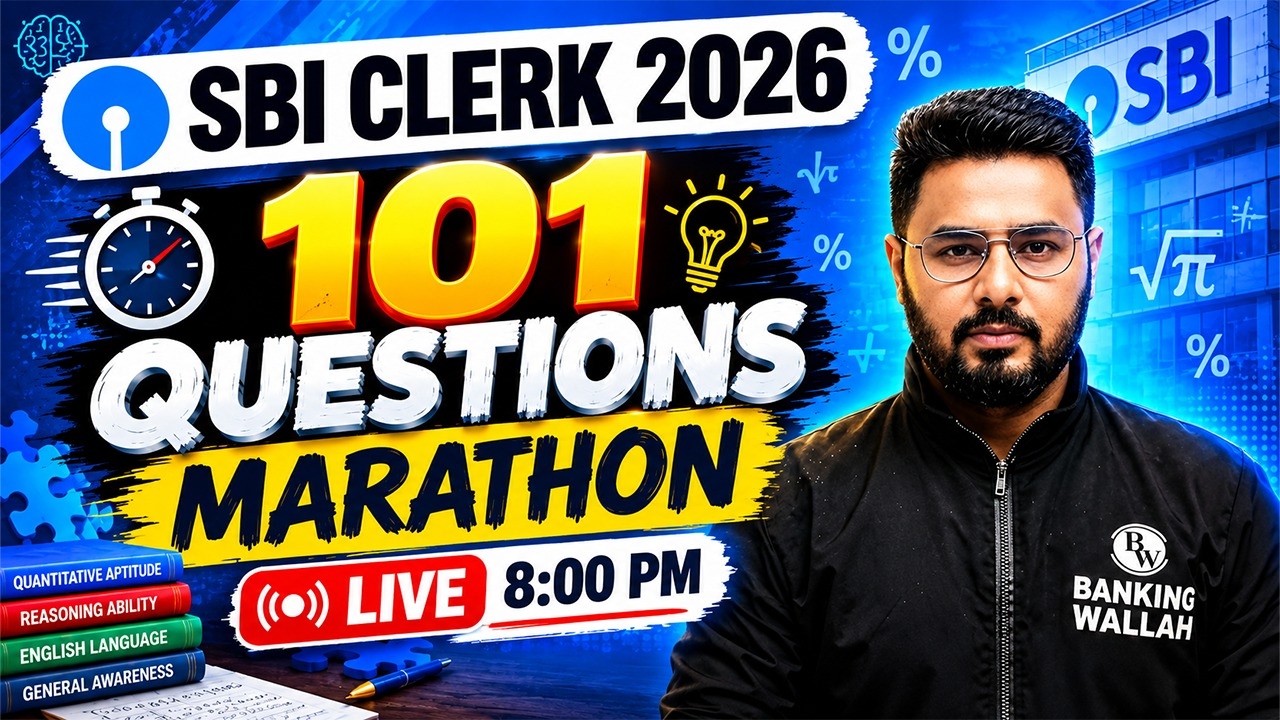 SBI Clerk 2026 🔥 101 Questions Quant Marathon | Most Important Quant Questions | SBI Clerk Quant