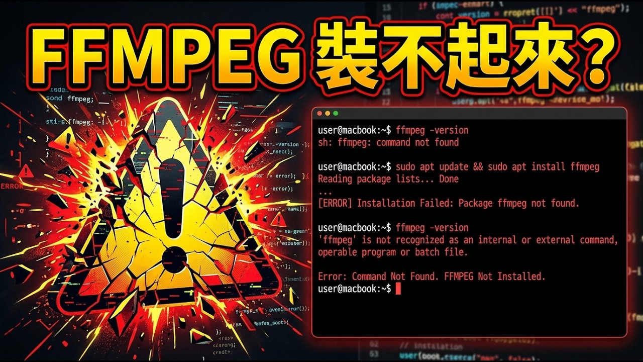 FFmpeg 裝不起來？1 分鐘修好（ Windows 2026 ）