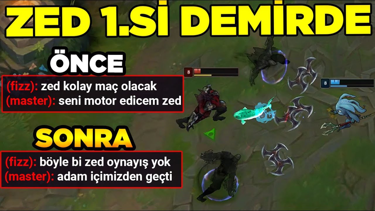 DEMİRLER ÇILDIRDI! ZED 1.Sİ DÜŞÜK ELODA OYNARSA NE OLUR? League of legends