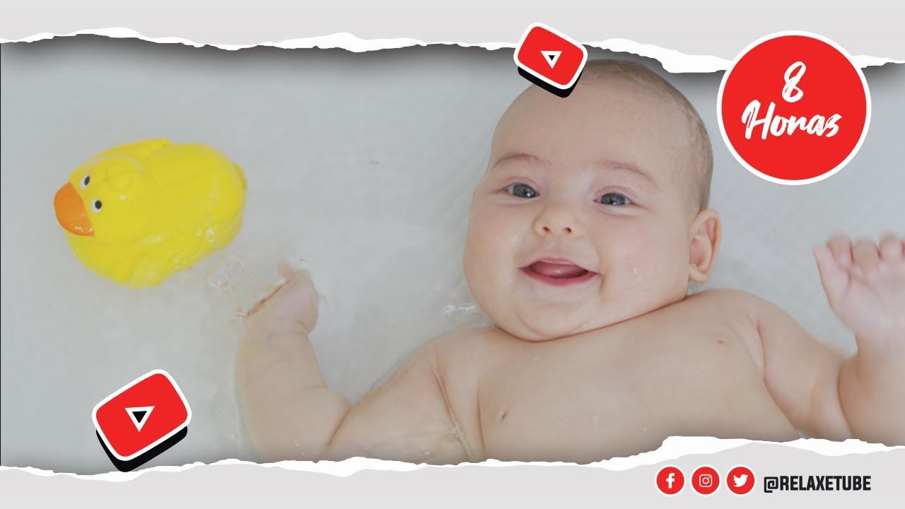 🎧 SOM DA &Aacute;GUA COM M&Uacute;SICA RELAXANTE PARA O BANHO DO BEB&Eacute; 🐤 &Eacute; HORA DO BANHO DO BEB&Eacute; 🕒 8 HORAS