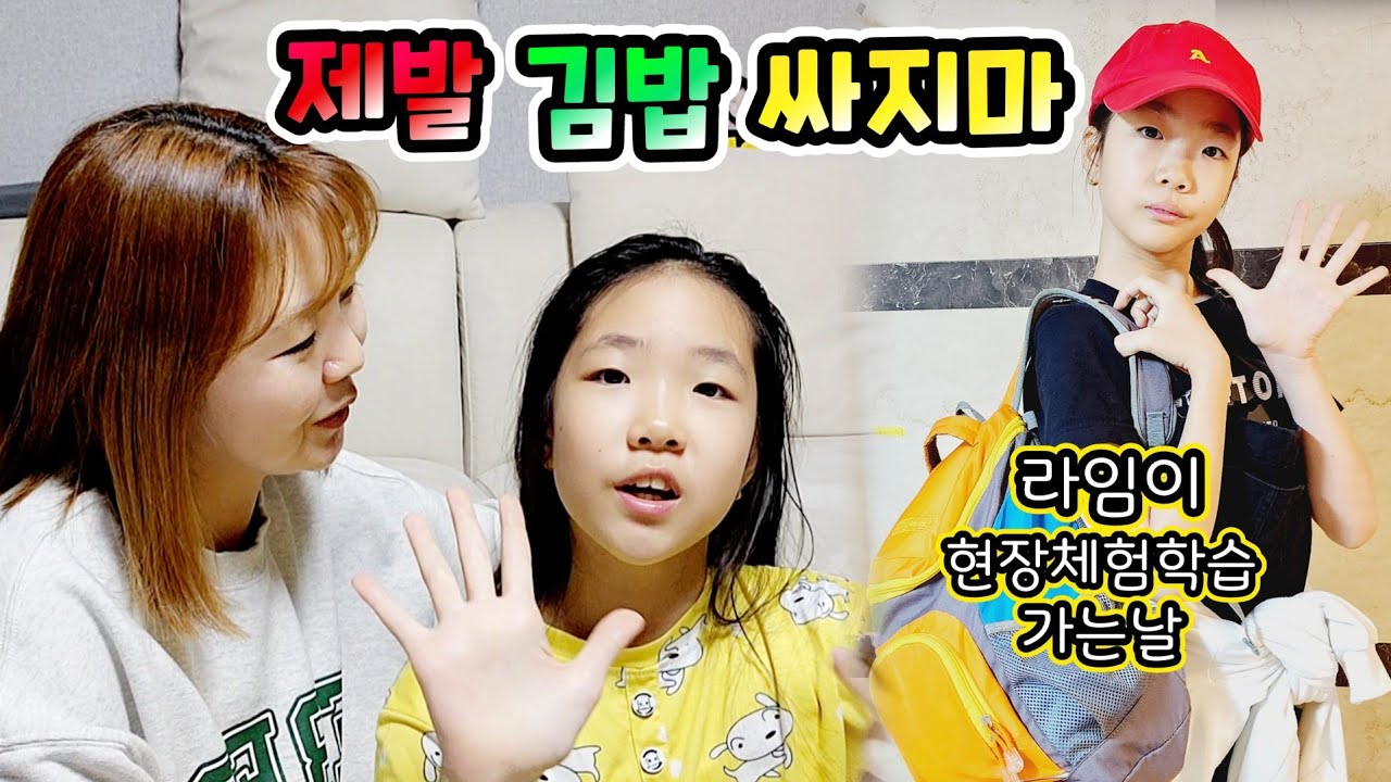 엄마 제발 김밥 싸지마! 라임이 현장체험학습 가는날 가족일상 브이로그 롤롤라임팸