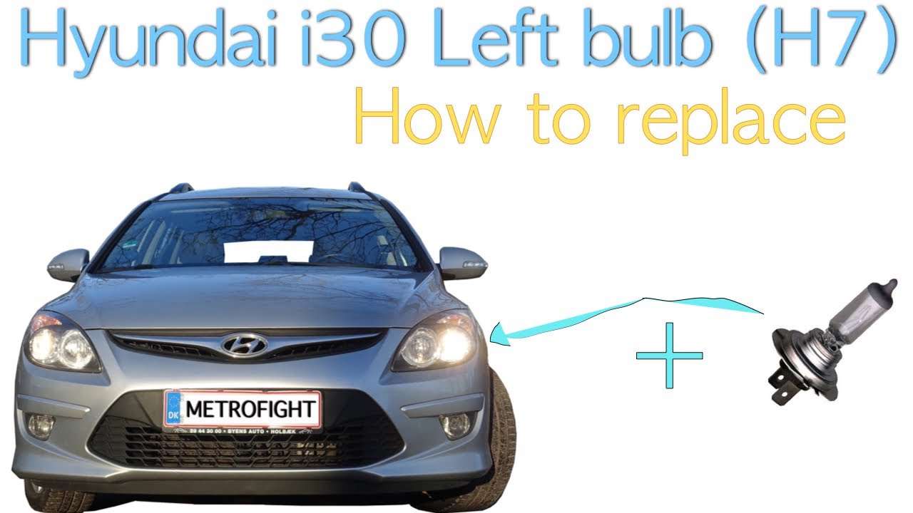 LEFT front light bulb Hyundai i30 1,6 CRDI how to change