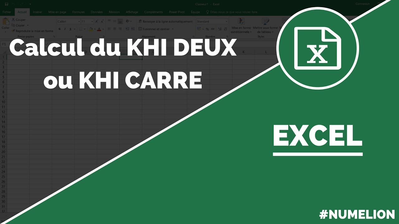 KHI DEUX (ou KHI CARRE) : Calcul dans Excel