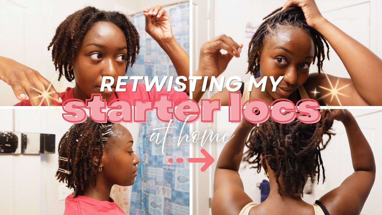 i finally retwisted my starter locs… and wow! / retwist using aloe vera gel + loc maintenance 🪮✨
