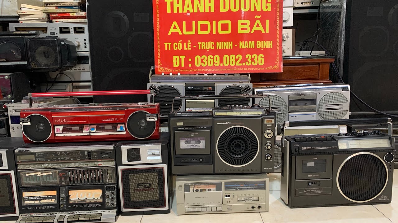 Đầu băng technics, radio cassette bãi có mix không dây, đài Nationna RQ-558. Lh:0369082336