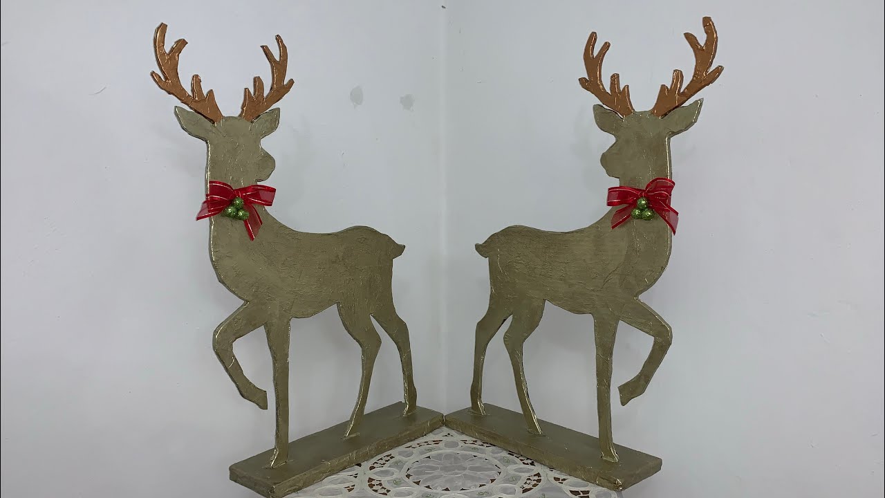 Renos Navideños de 60 cm. Navidad 2019. Manualidades Fáciles.