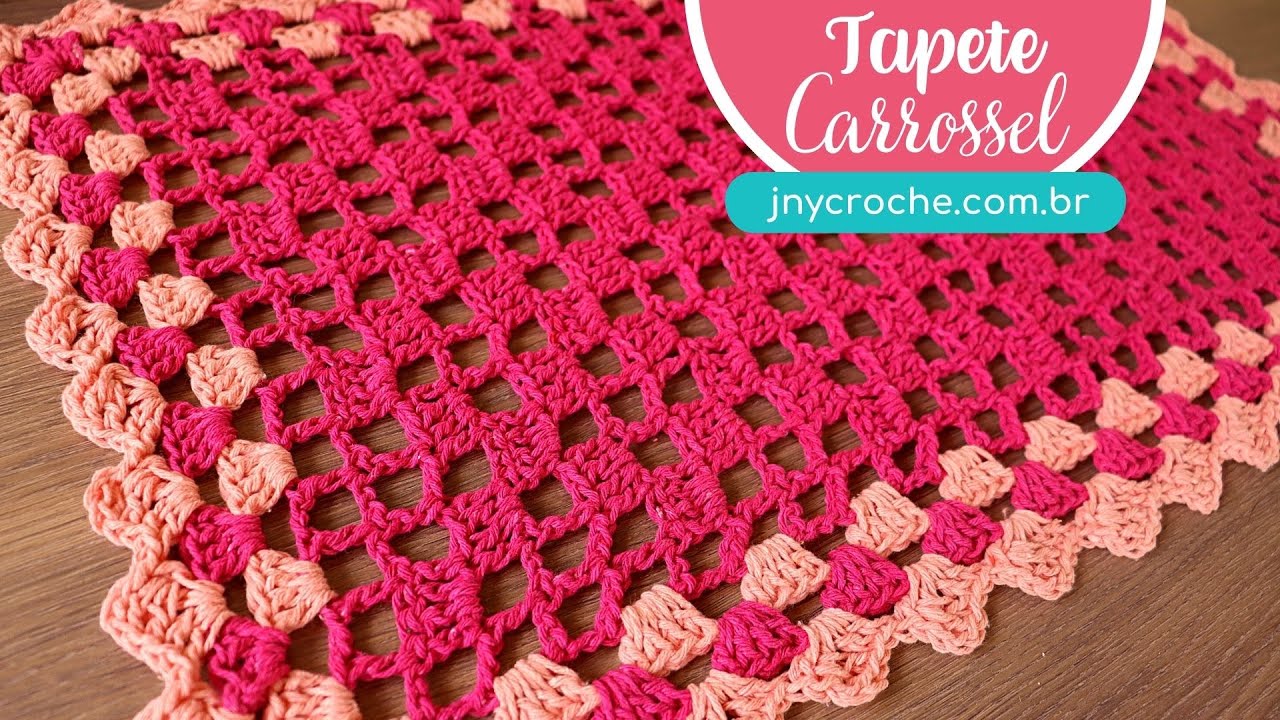 TAPETE DE CROCH&Ecirc; SIMPLES F&Aacute;CIL E ECON&Ocirc;MICO | TAPETE CARROSSEL - JNY CROCH&Ecirc;