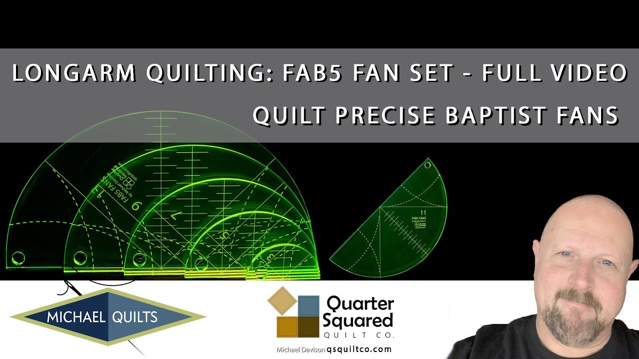LONGARM MACHINE QUILTING WITH RULERS - BAPTIST FANS FAB5 FAN SET - FULL VIDEO