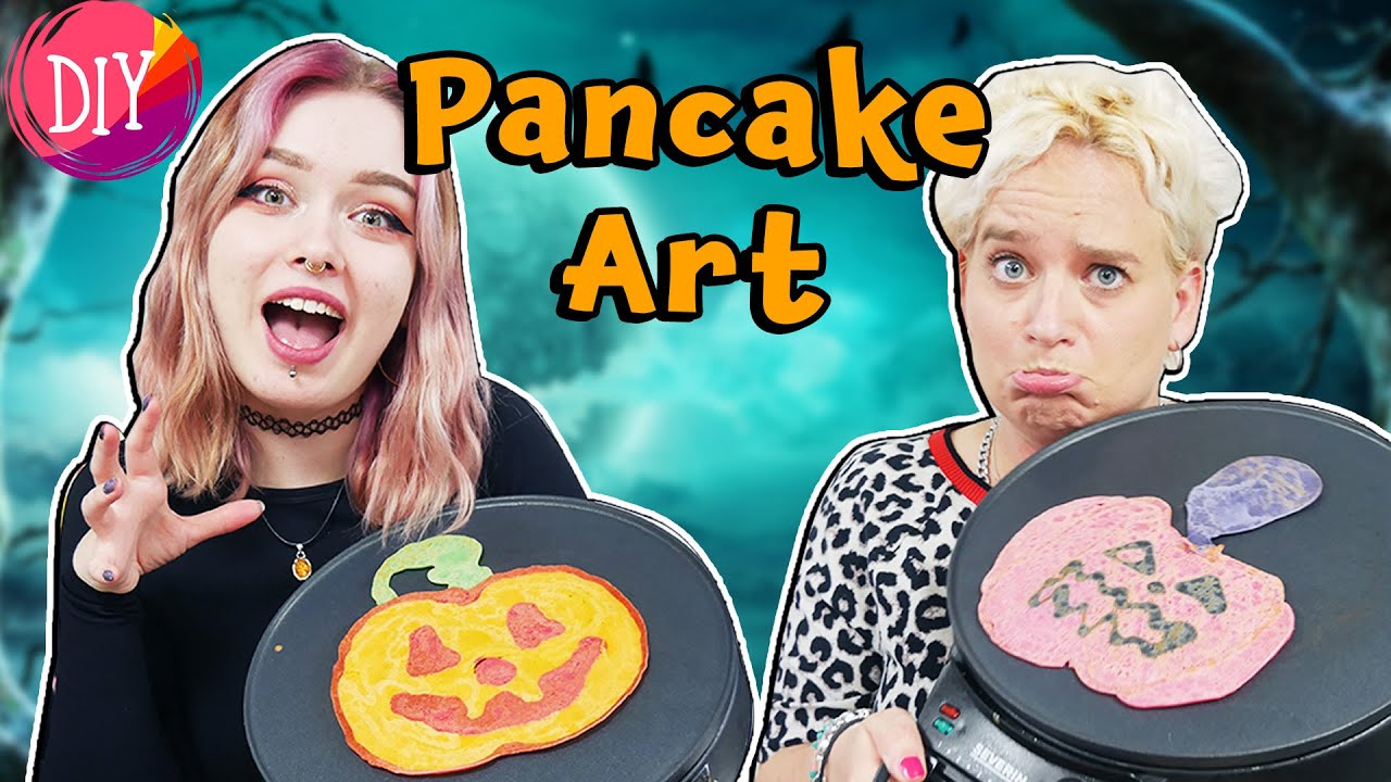 HALLOWEEN PANCAKE ART 👻🎃 EVA vs KATJA