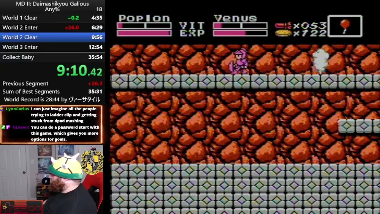 Maze of Galious: Knightmare II NES Any% Speedrun in 34:19