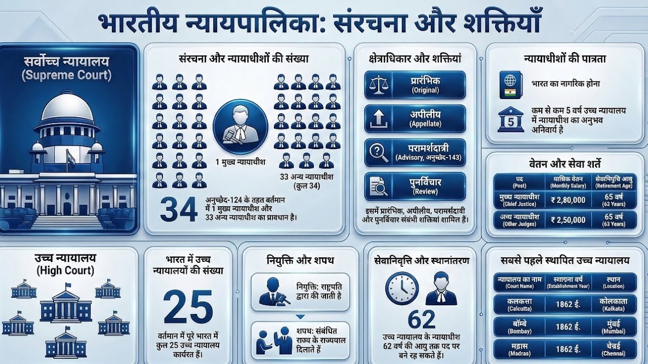 भारतीय न्यायपालिका की संरचना और शक्तियाँ | UPSC / SSC Polity