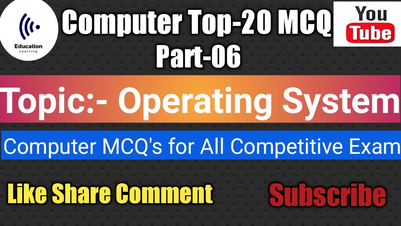 Computer Operating System Top-20 MCQ | System software MCQ Question and Answer multiple choice
