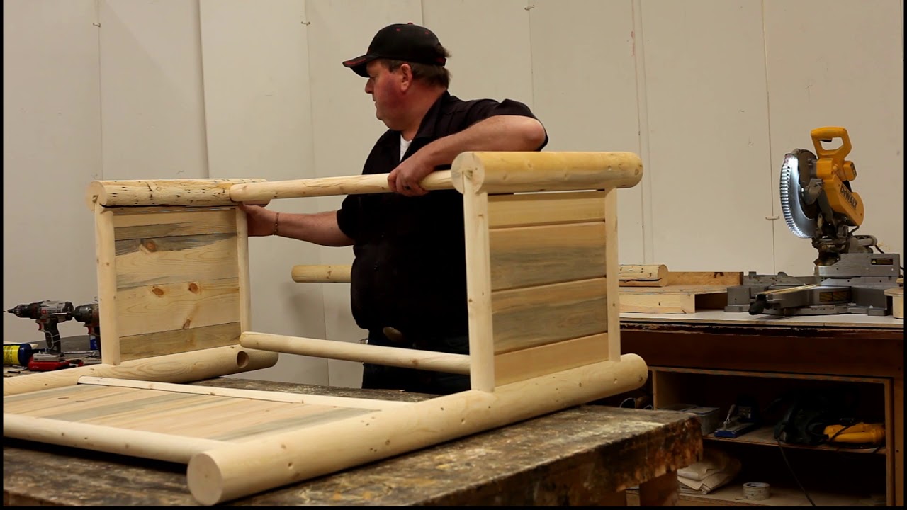 DIY Log worx - Hand built outdoor mud kitchen - woodworking log furniture shop