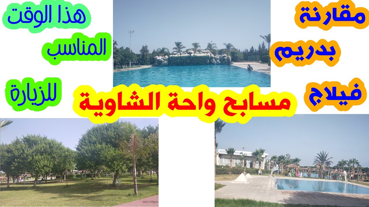 مسابح واحة الشاوية 🏊‍♀️مكان يستحق الزيارة والاثمنة جد مناسبة😍رأيي الصربح مقارنة بدريم فيلاج😉