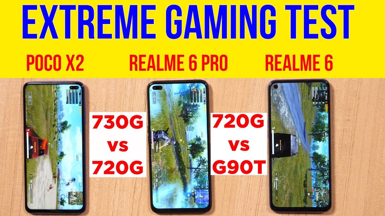 Realme 6, 6 Pro, POCO X2 PUBG Test with GFX Tool | Battery Drain Test | 720G Beaten? [Hindi]