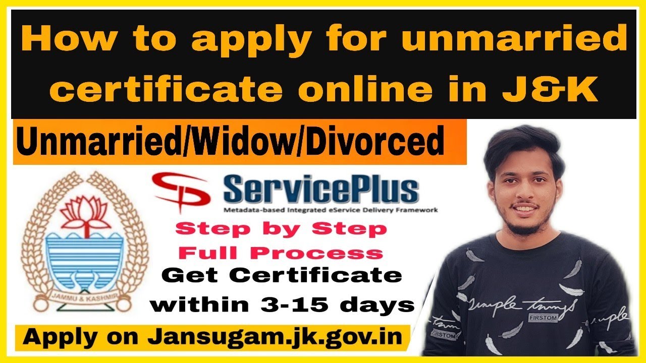 How to apply for unmarried certificate online @jansugam.jk.gov.in | Widow | Divorce | J&K