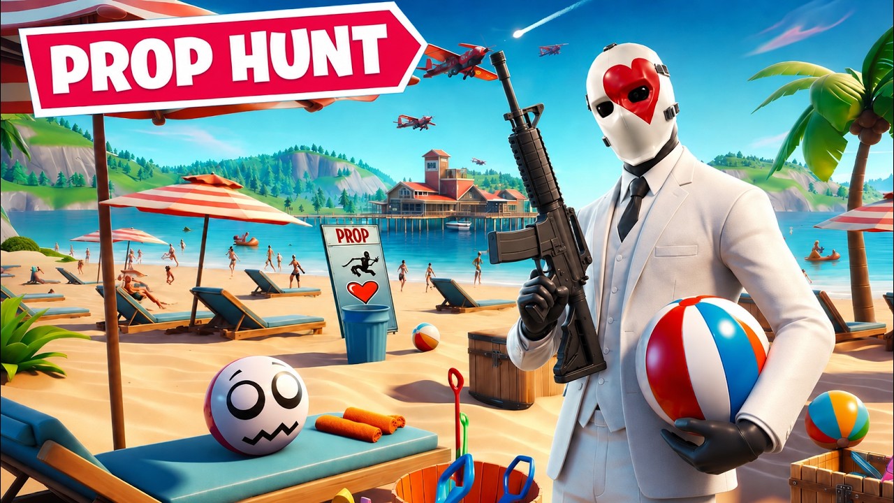 NASCONDINO IN SPIAGGIA! - Prop Hunt Fortnite iNoob