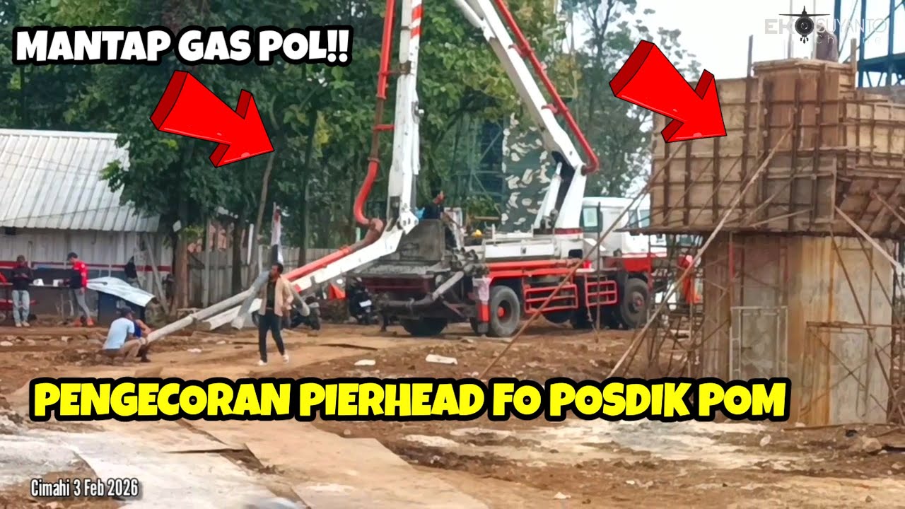 🔴 MANTAP Pengecoran PIERHEAD Sisi Utara Proyek Flyover + JPO PUSDIK POM CIMAHI update Terbaru 
