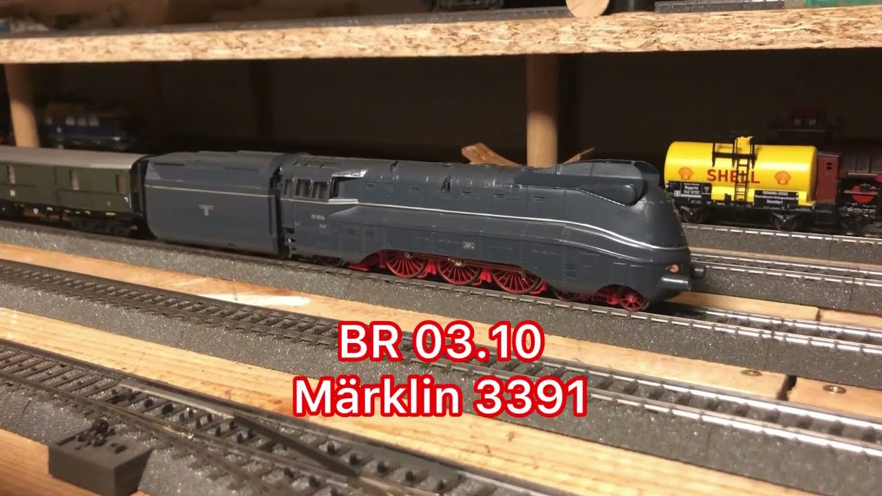 Märklin H0 Personenzuglokomotiven BR 03, 03.10, 011, 012 , 24, Zugzusammenstellungen, Vorbeifahrten