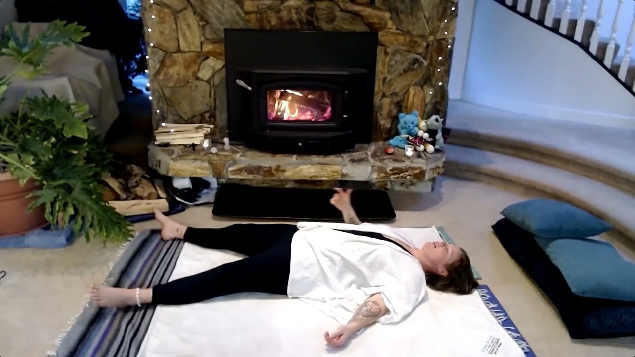 60-Min Yin Yoga for Hamstrings | Grounding Fireplace Practice (Duncan, BC)
