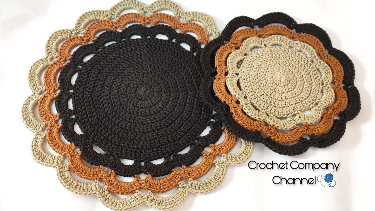 مفرش كروشيه / كوستر للاطباق باسهل طريقه - Crochet Mattress / Crochet Coaster